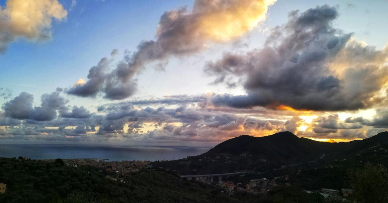 La Vivagna - Casa Vista Mare Tra Gli Ulivi Villa Leivi Kültér fotó
